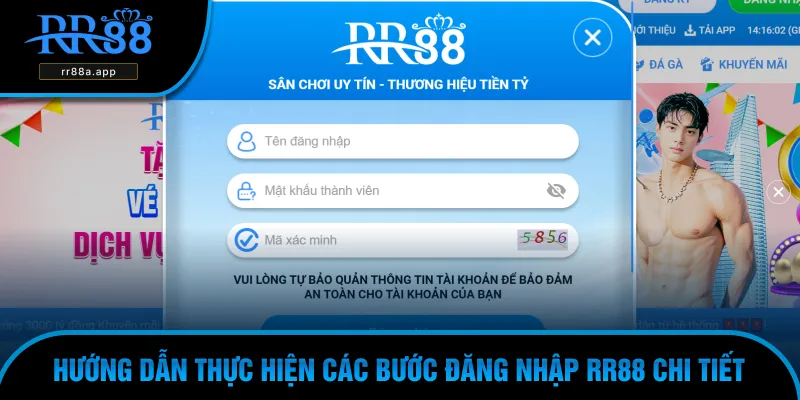 Thực hiện theo hướng dẫn để đăng nhập RR88