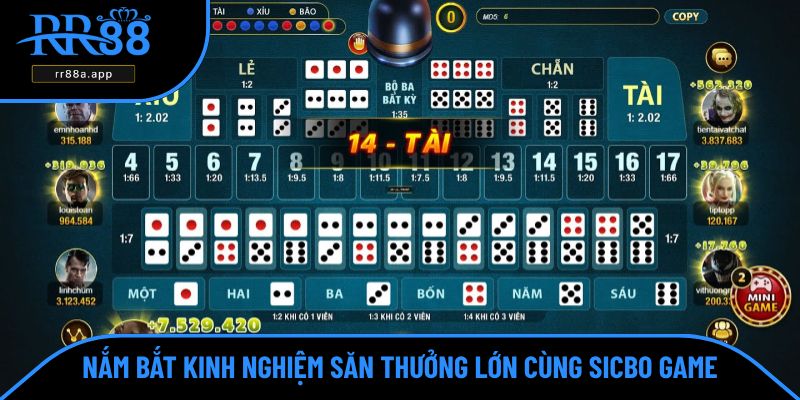 Nắm bắt kinh nghiệm săn thưởng lớn cùng Sicbo game